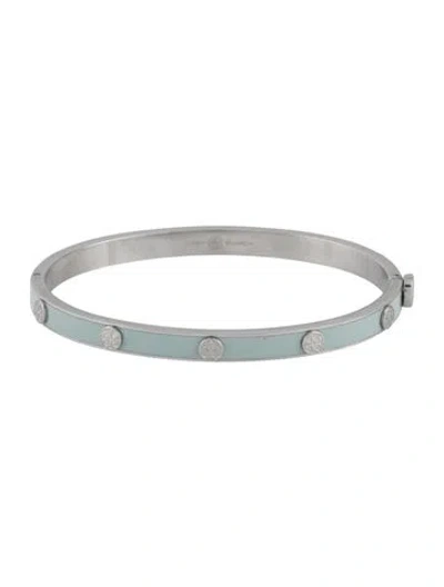 Pre-owned Tory Burch Enamel Hinge Bangle Bracelet, 6.75" In Multi
