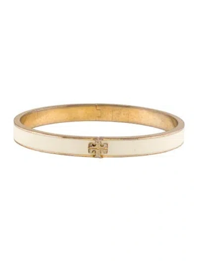Pre-owned Tory Burch Enamel Hinged Bracelet, 6.5" In Multi