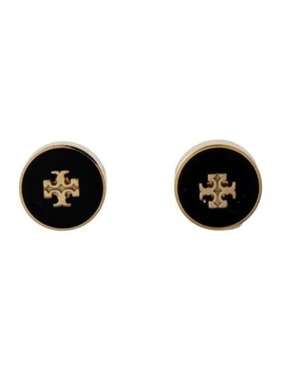 Pre-owned Tory Burch Enamel Logo Stud Earring In Multi