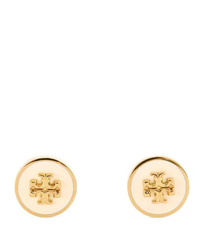 Tory Burch Enamel-trim Kira Circle Studs In Gold