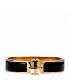 Tory Burch Enamelled Kira Hinge Bangle In Black