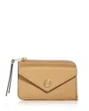 Tory Burch Envelope Zip Card Case In Nude