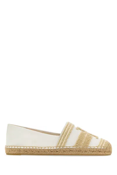 Tory Burch Flat Shoes White In Beige