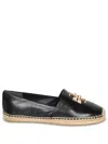 Tory Burch Black Leather Espadrillas In Black