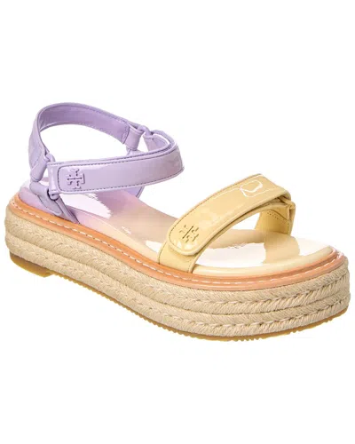 Tory Burch Espadrille Sport Patent Sandal In Purple