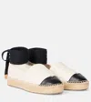 Tory Burch White Espadrilles With Metallic Logo On The Front And Ankle Strap In Leather Woman In Weiss
