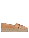 Tory Burch Ines Leather Platform Espadrilles In Beige