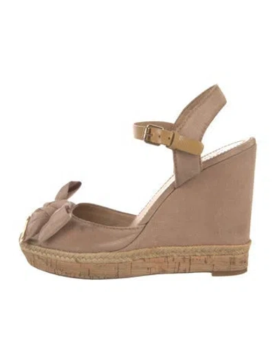 Pre-owned Tory Burch Espadrilles In Brown