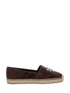 Tory Burch Round Toe Suede Espadrilles With Espadrille Sole In Brown