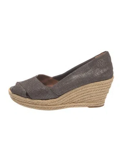 Pre-owned Tory Burch Espadrilles In Grey