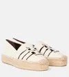 Tory Burch Ines Double T Leather Espadrilles In Beige