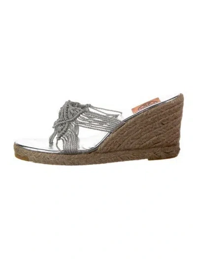 Pre-owned Tory Burch Espadrilles In Silver