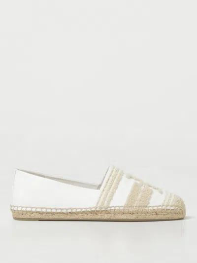 Tory Burch Double T Cotton Espadrilles In Beige