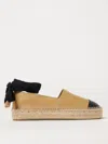 Tory Burch Ankle Wrap Cap Toe Platform Espadrille In White
