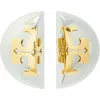 Tory Burch Essential Stud Earrings In Antique Silver / Antique Brass