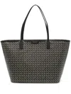 Tory Burch Ever Ready Black Tote Bag With Logo Patch On The Front And All-over Double T Motif In Cotton Woman