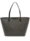 Tory Burch Ever Ready Black Tote Bag With Logo Patch On The Front And All-over Double T Motif In Cotton Woman In Black