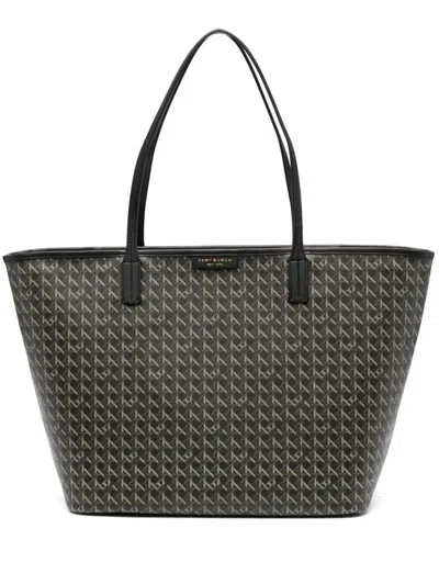 Tory Burch Ever-ready Cotton Tote Bag In Black