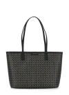 Tory Burch Patterned Canvas Shopping Bag In Black