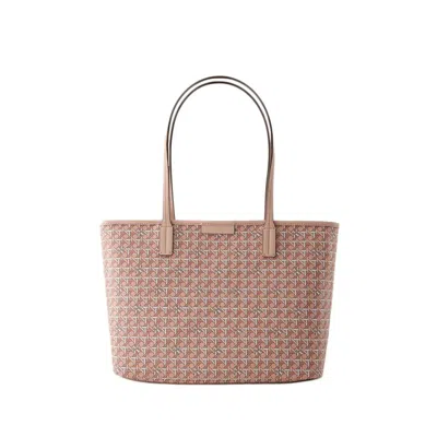 Tory Burch Ever Ready Small Shopper Bag - Cotton - Beige In Pink