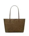 Tory Burch Small Ever-ready Zip Tote In Walnut/gold