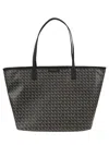 Tory Burch 'ever Ready' Black Tote Bag With Logo Patch On The Front And All-over Double T Motif