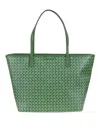 Tory Burch Basketry-inspired Water-resistant Tote Bag In Green