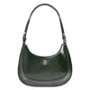 Tory Burch Evergreen Robinson Embossed Leather Crescent Bag In Green