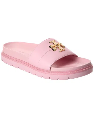 Tory Burch Everly Anatomic Lug Leather Slide In Pink