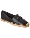 Tory Burch Everly Leather Espadrille In Black