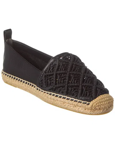 Tory Burch Everly Leather Espadrille In Black