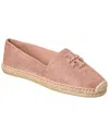 Shop Tory Burch Everly Leather Espadrille Slide In Pink