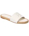 Tory Burch Everly Leather Espadrille Slide In White