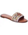 Tory Burch Everly Raffia & Leather Sandal In Blue