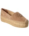 Tory Burch Everly Suede Platform Espadrille In Brown
