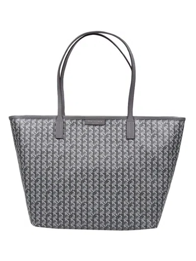 Tory Burch Every-ready Zipped Tote Bag In Grey