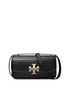 Tory Burch Convertible Eleanor Foldover Top Small Shoulder Bag In Black/gold