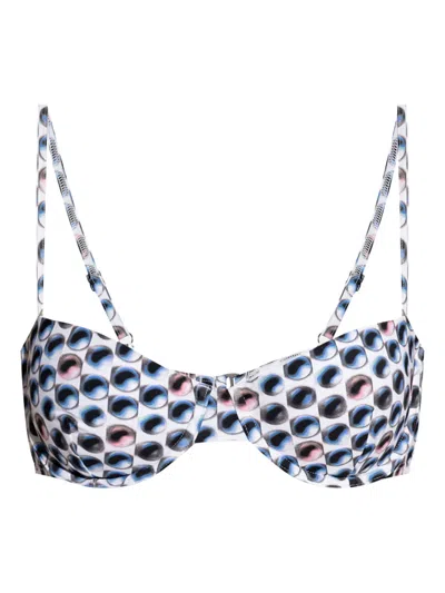TORY BURCH EYE-PRINT BIKINI TOP