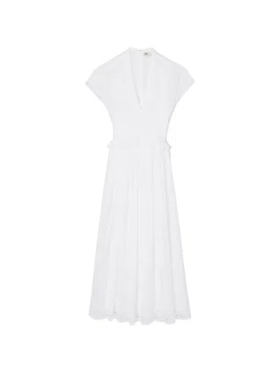 Tory Burch Eyelet Cotton Dress In White