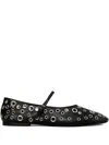 Tory Burch Mary Jane Flats With Eyelets In Black