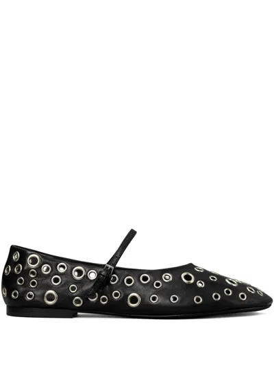 TORY BURCH EYELET-EMBELLISHED BALLET FLATS
