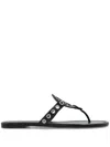 Tory Burch Eyelet-embellished Sandals In Black