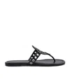 Tory Burch Eyelet-embellished Sandals In Black