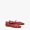 Tory Burch Eyelet Mary-jane Ballet Flats In Tory Red