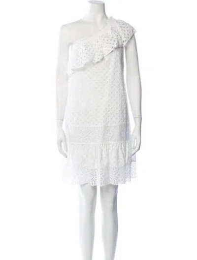 Pre-owned Tory Burch Eyelet Mini Dress W/ Tags In White