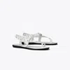 Tory Burch Eyelet Toe Ring Sandal In Silver