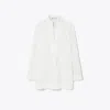 Tory Burch 'tory' White Tunic With Embroideries And Tassel In White