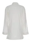 Tory Burch 'tory' White Tunic With Embroideries And Tassel In White