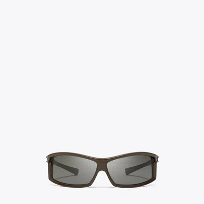 Tory Burch Kira Runway Sunglasses In Brown/dark Grey