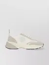 Tory Burch Two-tone Fabric And Suede Good Luck Sneakers In Bianco Bianco Fossil Stone